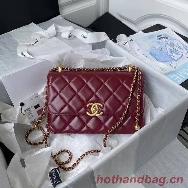 Chanel Flap Shoulder Bag Original leather AS2649 Wine