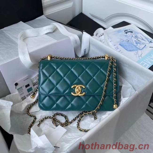 Chanel Flap Shoulder Bag Original leather AS2649 blue