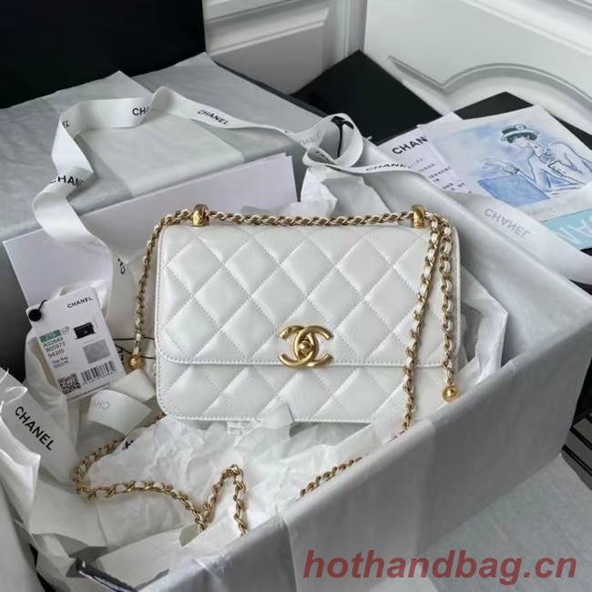 Chanel Flap Shoulder Bag Original leather AS2649 white