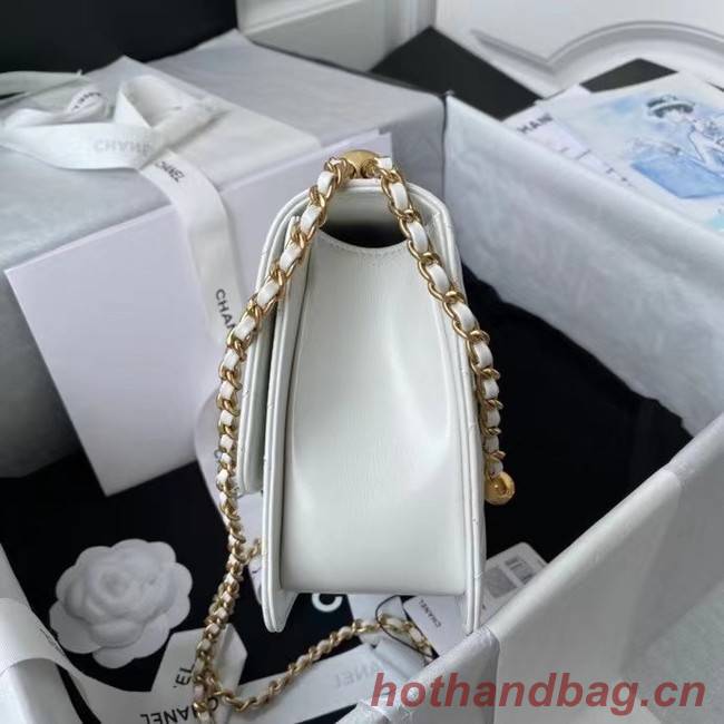 Chanel Flap Shoulder Bag Original leather AS2649 white