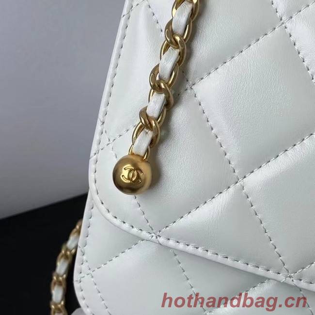 Chanel Flap Shoulder Bag Original leather AS2649 white