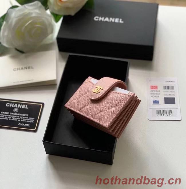 Chanel card holder AP0342 pink