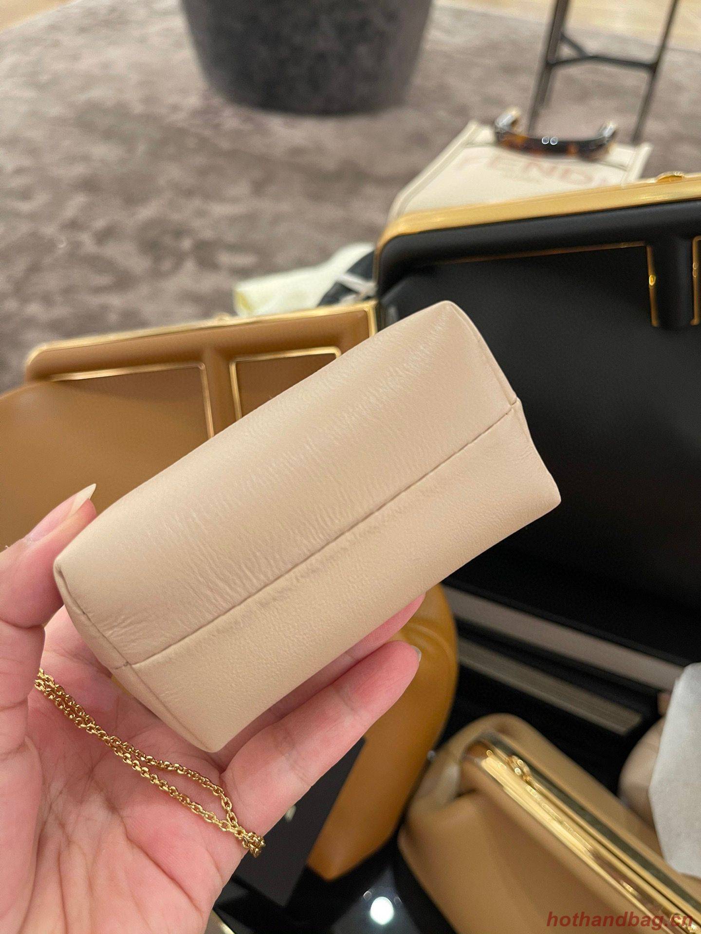 Fendi Original Leather Mini Clutch Bag 56831 Cream