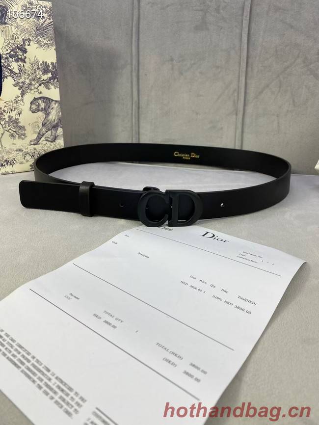 DIOR-ID BELT Raspberry Smooth Calfskin 30 MM B0110UM black