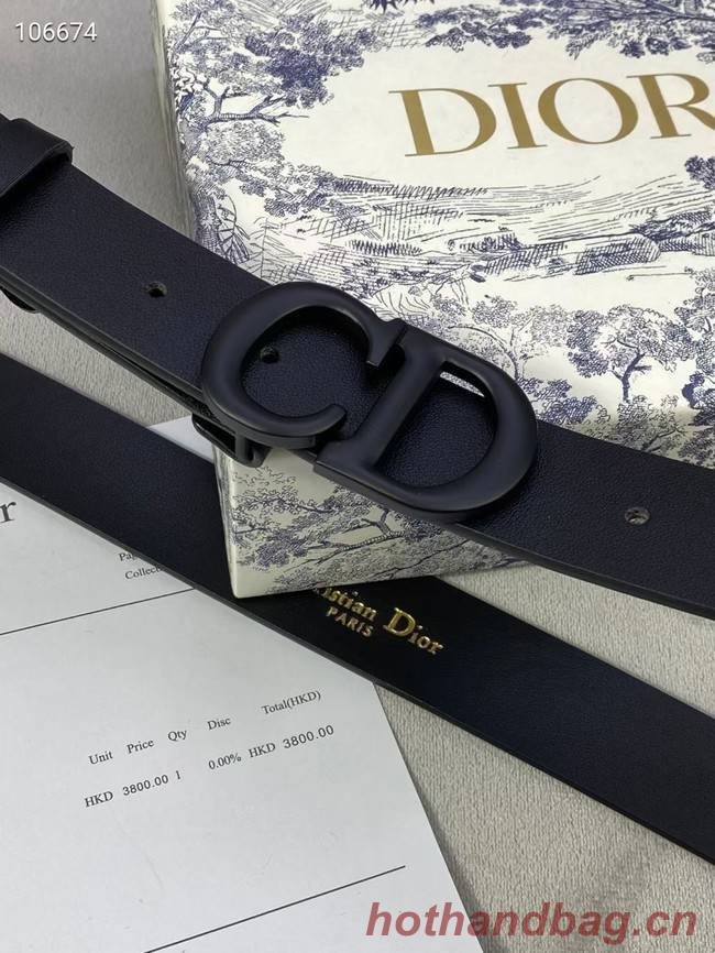 DIOR-ID BELT Raspberry Smooth Calfskin 30 MM B0110UM black