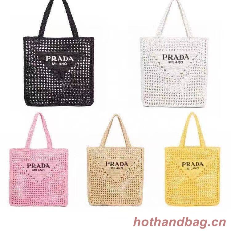 Prada Raffia tote bag 1CH393 Biscuits