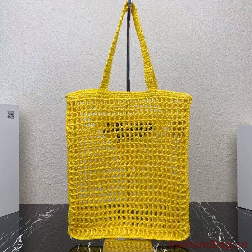 Prada Raffia tote bag 1CH393 yellow