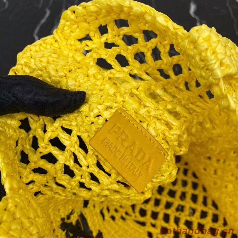 Prada Raffia tote bag 1CH393 yellow