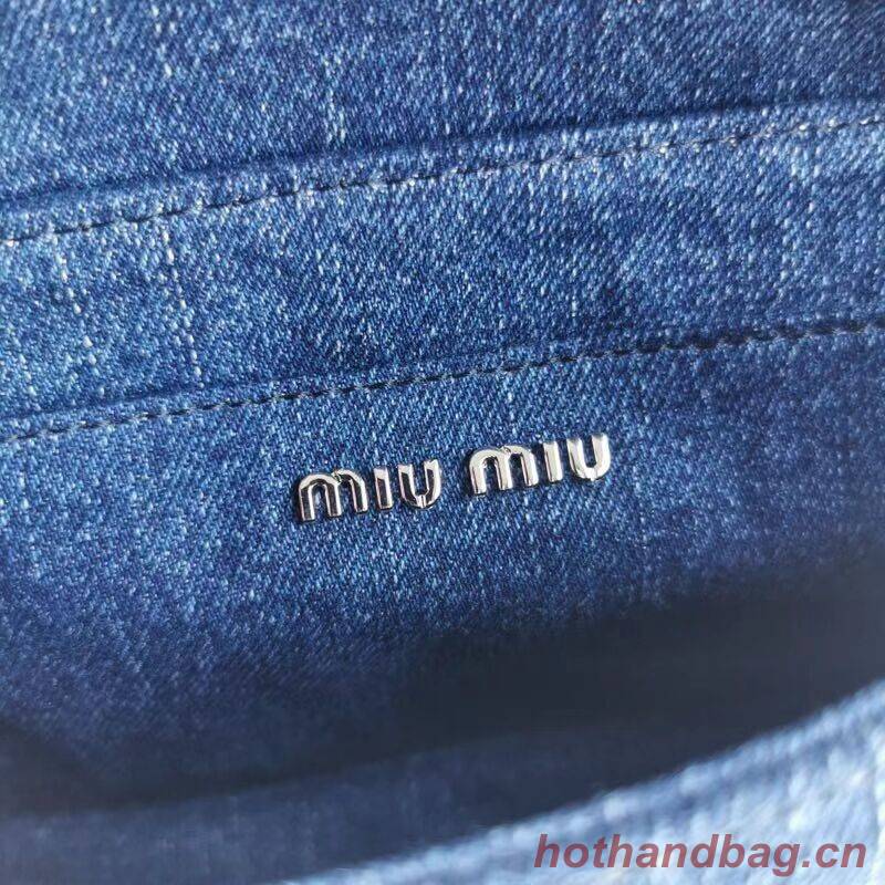 miu miu Denim Shoulder Bag 5ND223 blue