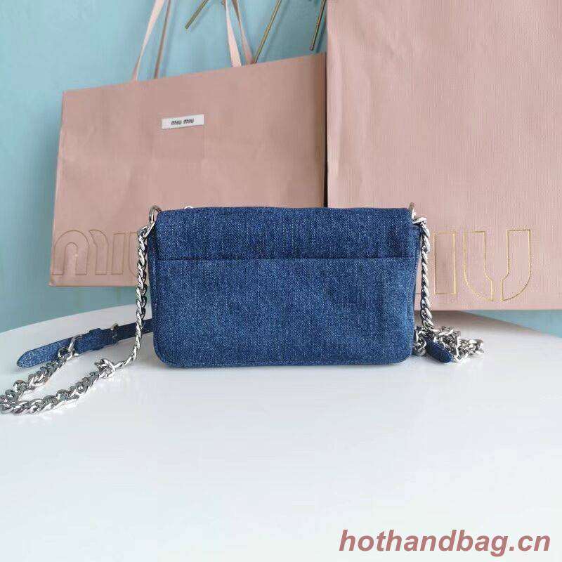 miu miu Denim Shoulder Bag 5ND223 blue