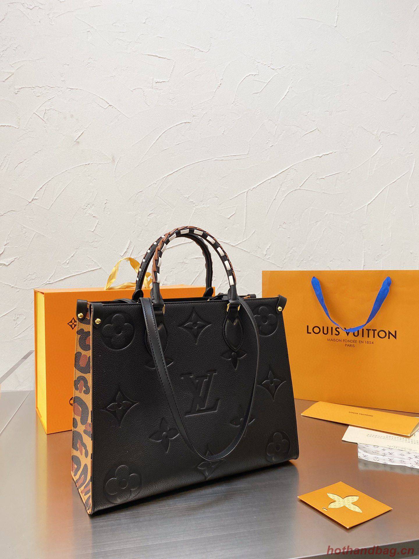 Louis Vuitton ONTHEGO Monogram MM M45889 Leopard Black