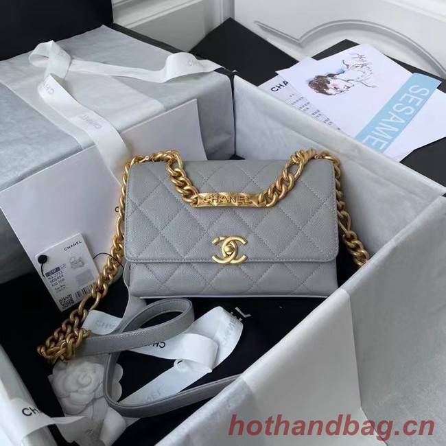 Chanel Flap Shoulder Bag Original leather AS2711 grey