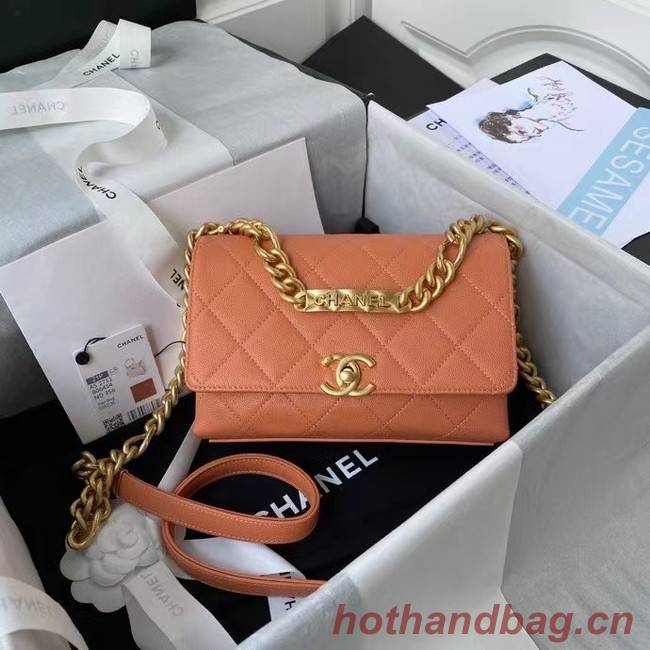 Chanel Flap Shoulder Bag Original leather AS2711 orange