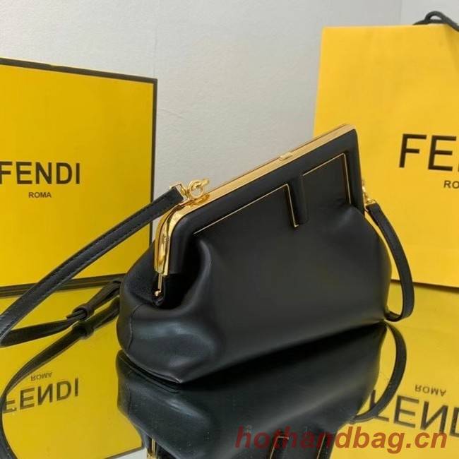 FENDI FIRST SMALL Black leather bag 8BP129A