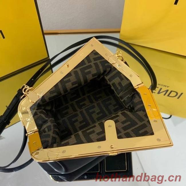 FENDI FIRST SMALL Black leather bag 8BP129A