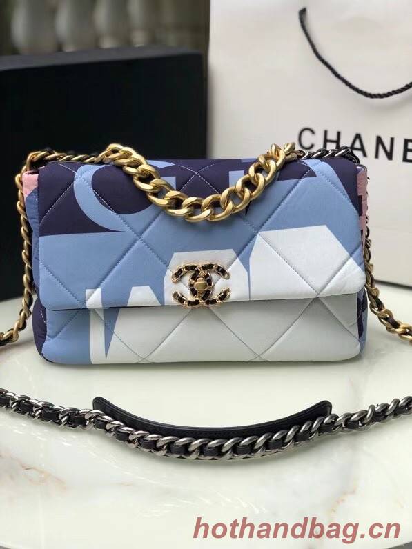 Chanel 19 flap bag AS1160 blue