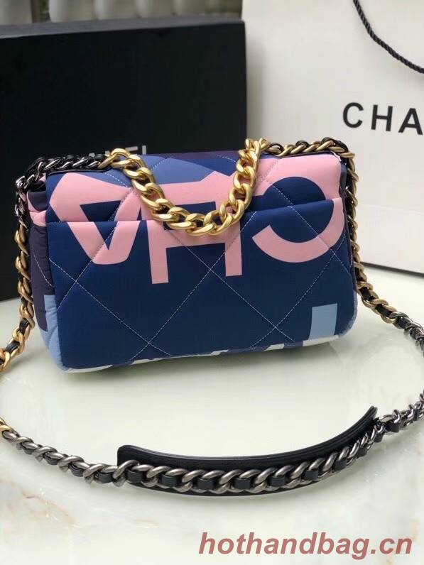 Chanel 19 flap bag AS1160 blue