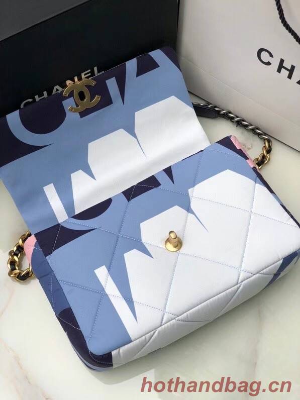 Chanel 19 flap bag AS1160 blue