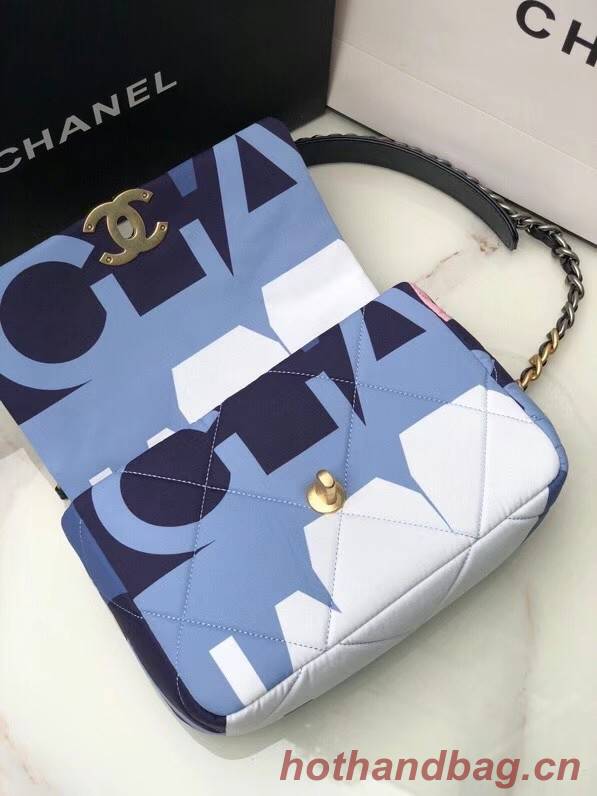 Chanel 19 flap bag AS1160 blue