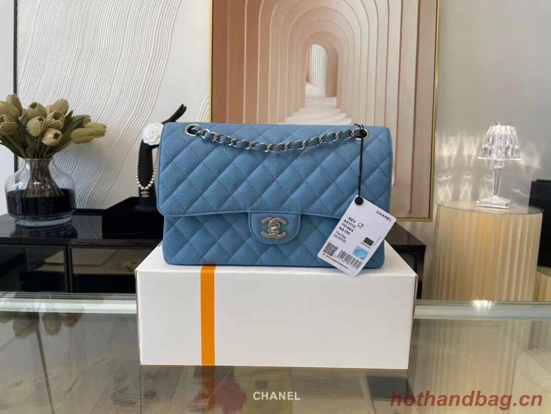 Chanel Classic Handbag Caviar Leather & Gold Metal A01112 Blue