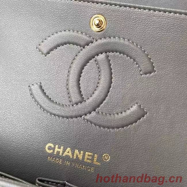 chanel classic handbag Lambskin & gold Metal A01112 dark grey