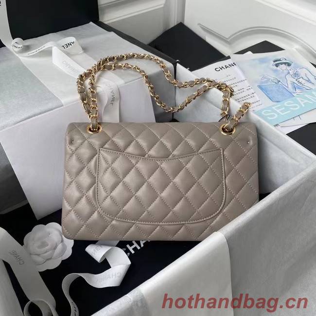 chanel classic handbag Lambskin & gold Metal A01112 grey