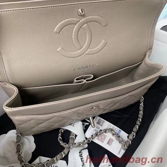 chanel classic handbag Lambskin & silver Metal A01112 grey