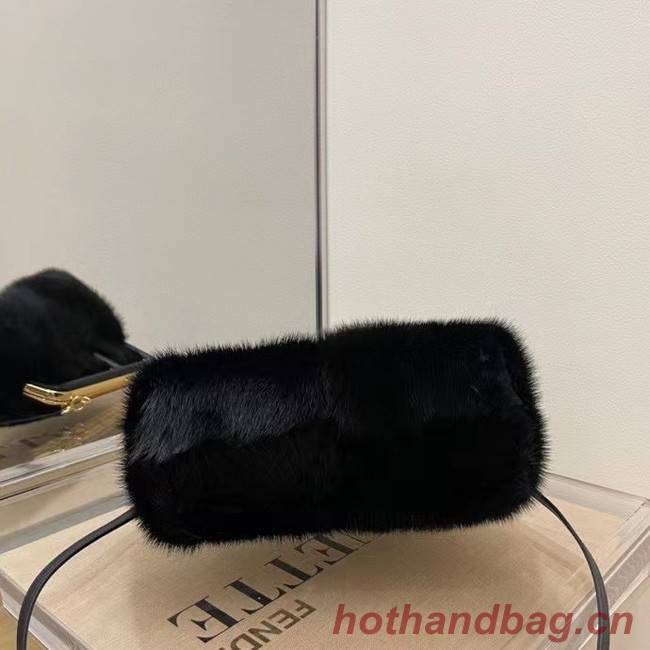 FENDI FIRST SMALL black mink bag 8BP129A