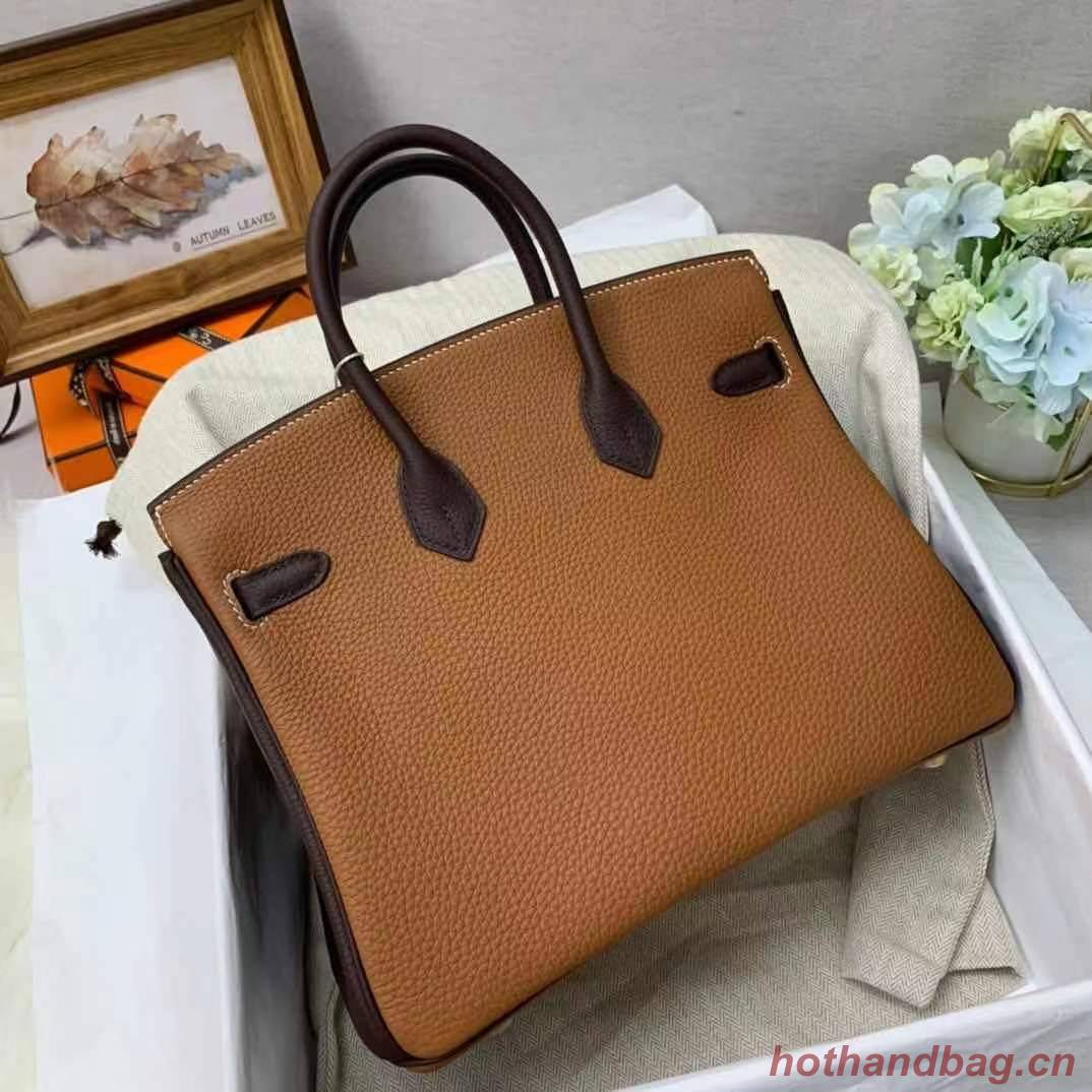 Hermes Birkin Bag Original Leather 35CM Color matching 17888 Brown&Dark Brown