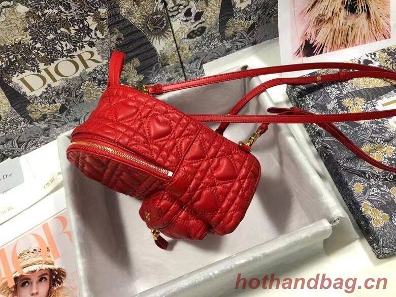 MINI DIOR BACKPACK Cannage Lambskin M9222 red