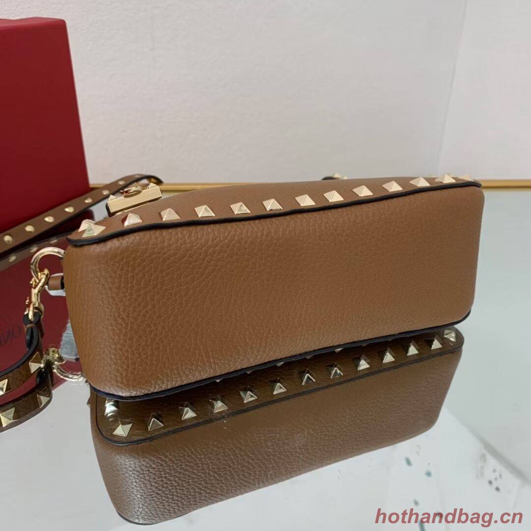 VALENTINO Origianl leather shoulder bag V4700 brown