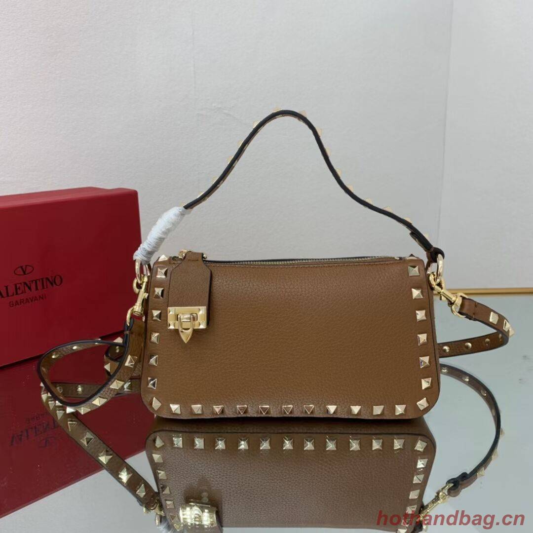 VALENTINO Origianl leather shoulder bag V4700 brown