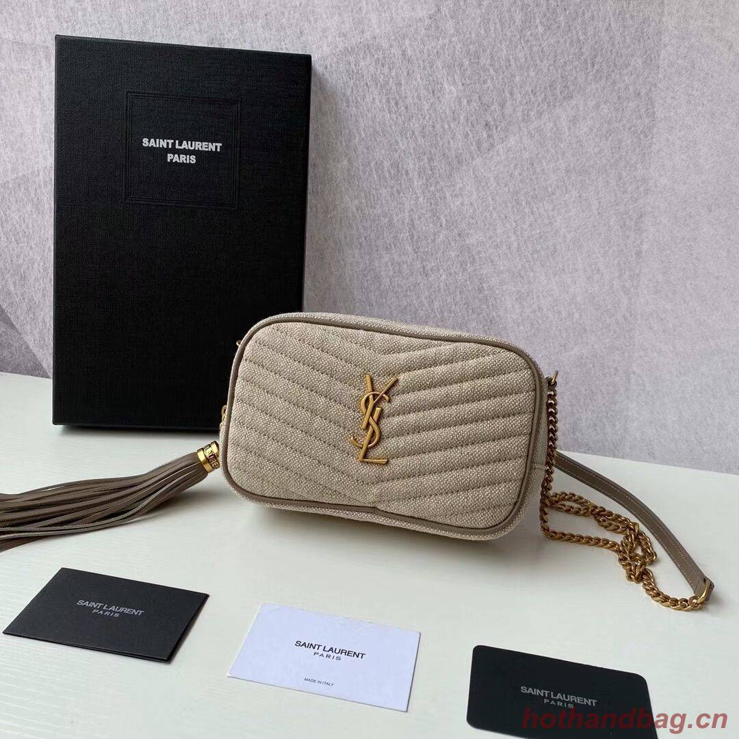 Yves Saint Laurent MINI IN QUILTED Y LINEN Y681158 grey