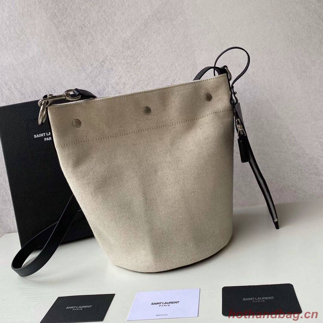 Yves Saint Laurent Tote Book LINEN Shopping Bag Y689299 black