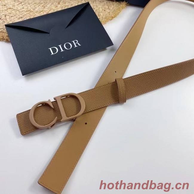 DIOR-ID BELT Raspberry Smooth Calfskin 35 MM B0111UM brown