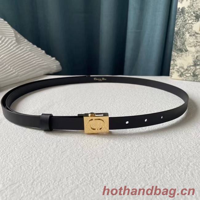 DIOR Leather 17MM Belt B0118UM black gold Buckle