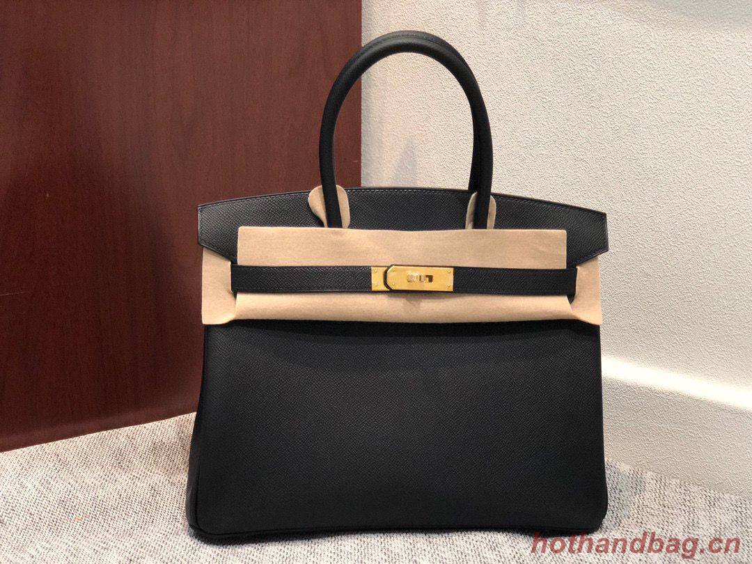 Hermes Birkin Bag Original Epsom Leather 30CM 17825 Black