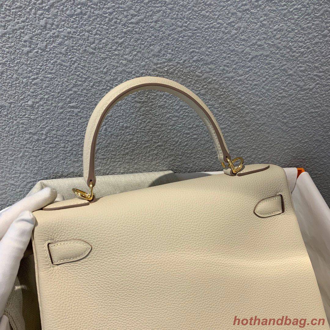 Hermes Kelly 28cm Shoulder Bags Togo Leather KL28 Cream