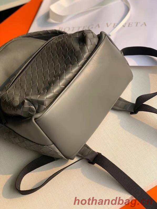 Bottega Veneta CLASSIC INTRECCIATO Intrecciato leather backpack 7786 grey