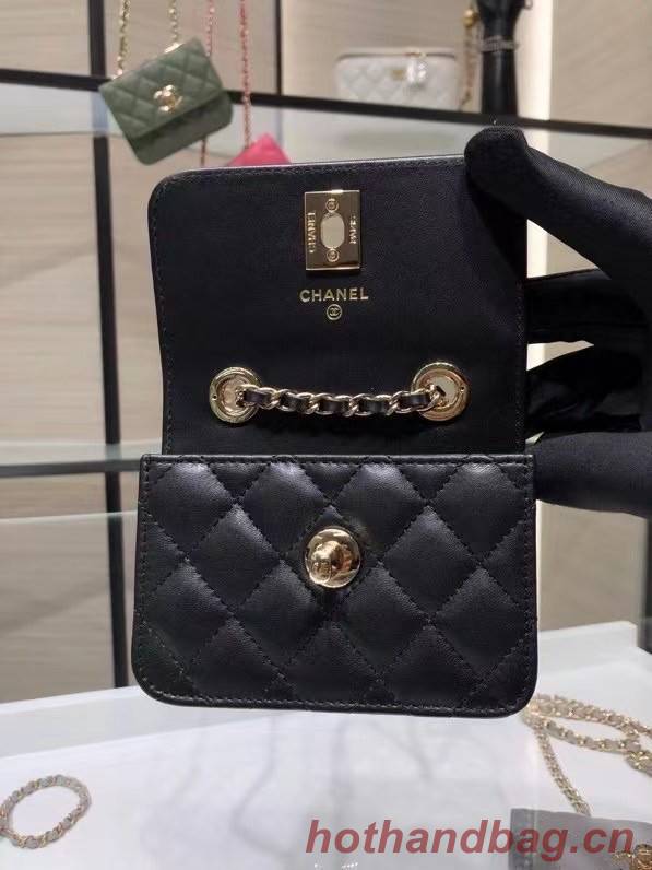 Chanel mini Flap Shoulder Bag Original leather AP2301 black