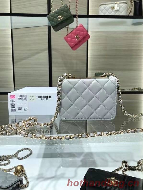 Chanel mini Flap Shoulder Bag Original leather AP2301 grey