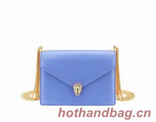 Bvlgari Serpenti Forever leather small crossbody bag B210543 pink blue