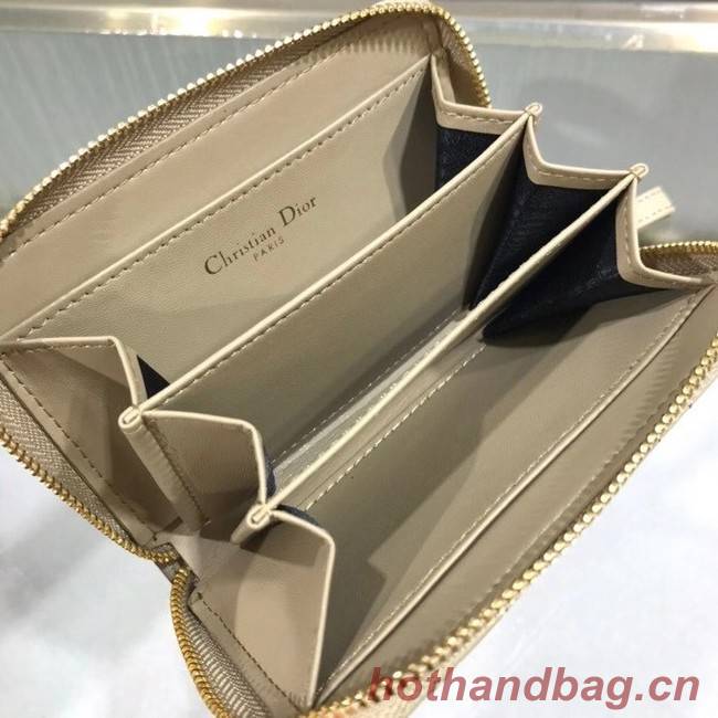 LADY DIOR LOTUS WALLET CANNAGE LAMBSKIN S502 Beige