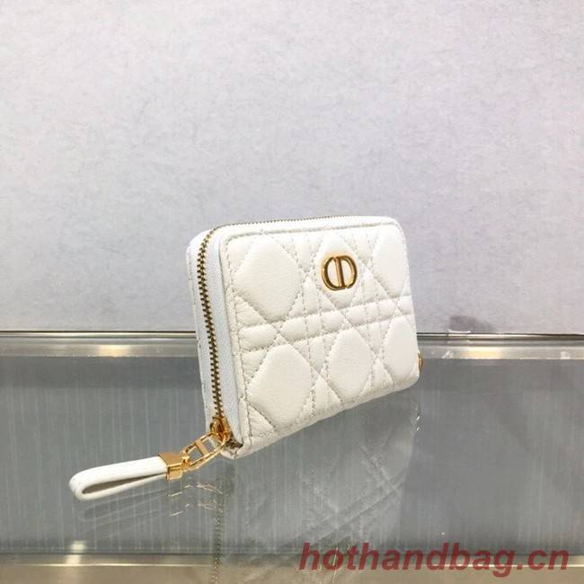 LADY DIOR LOTUS WALLET CANNAGE LAMBSKIN S502 white