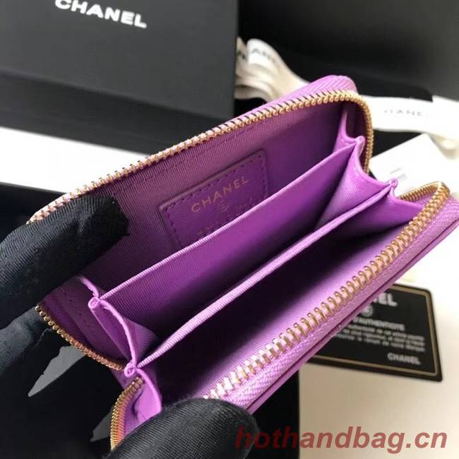 Chanel 19 Zip Card bag AP0949 Lavender