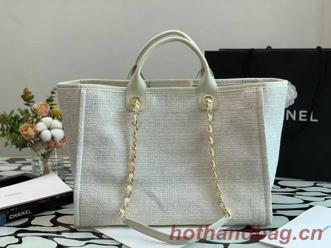 Chanel Canvas Tote Shopping Bag B66941 white
