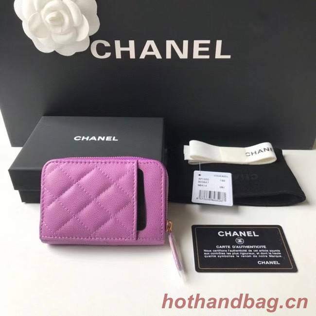 Chanel card holder Calfskin AP1650 Lavender