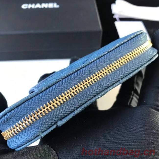 Chanel card holder Calfskin AP1650 blue