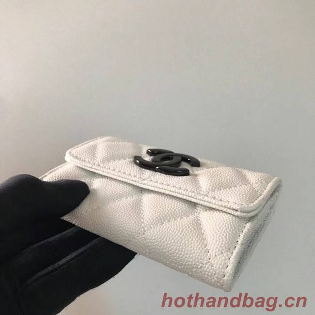 Chanel card holder Calfskin AP1966 white