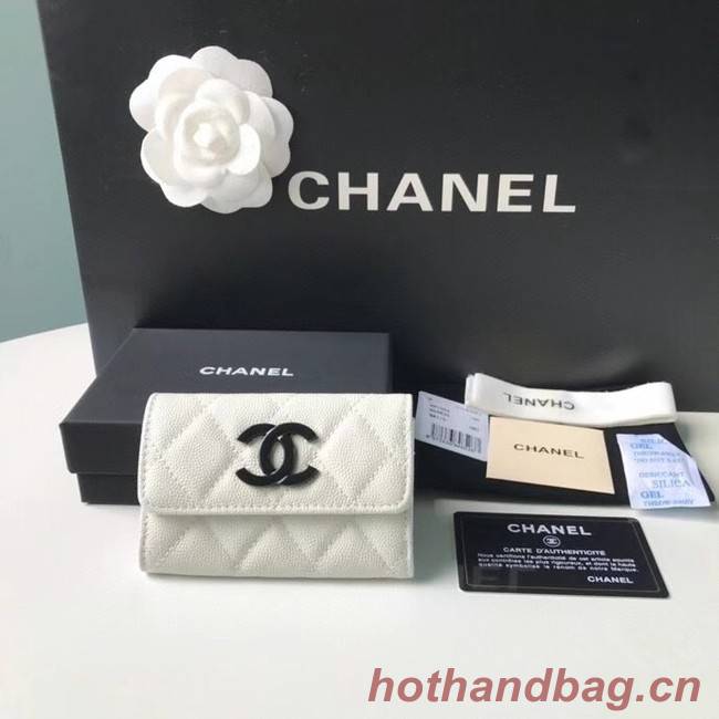 Chanel card holder Calfskin AP1966 white